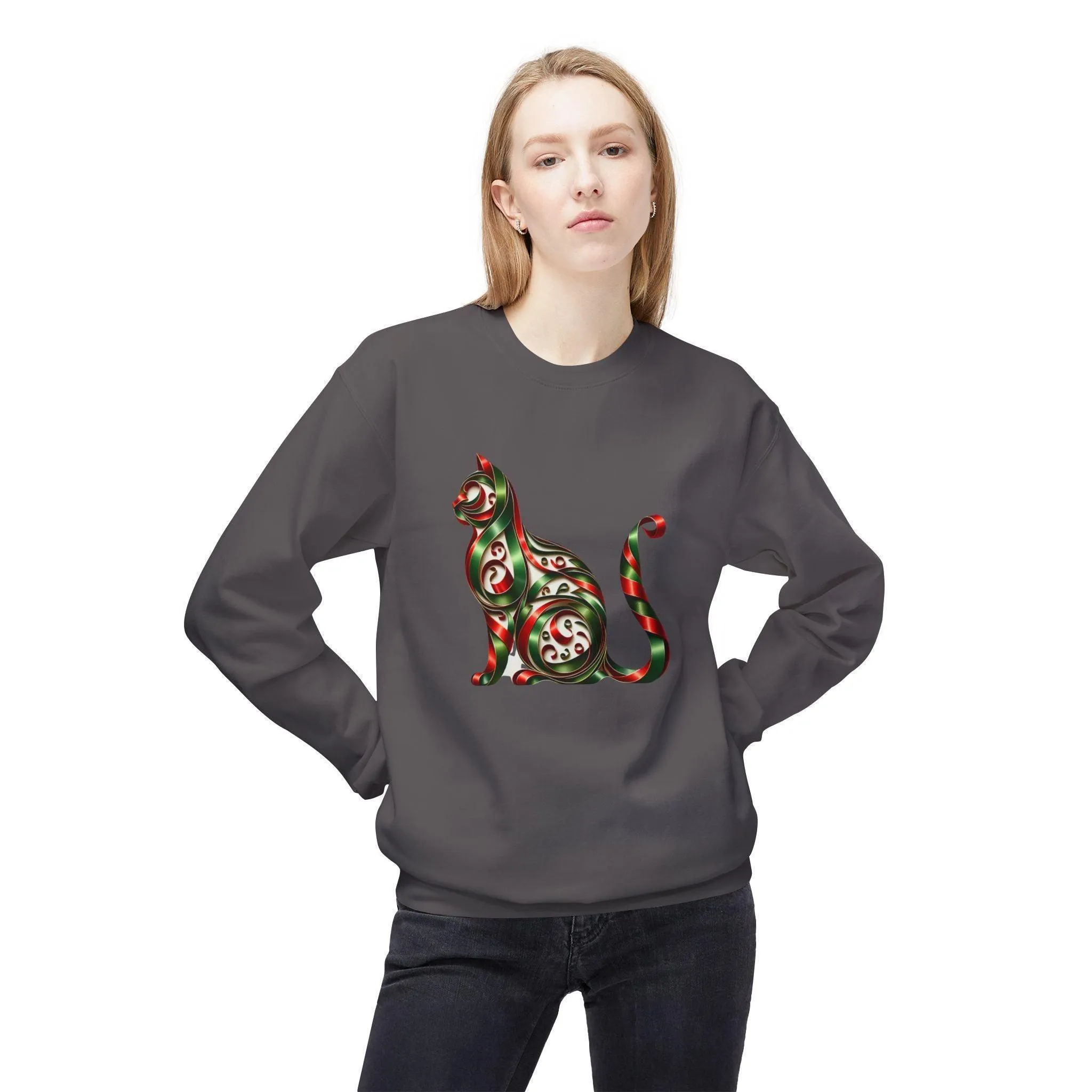 🐱 Merry Meowmas! 🎄 Unisex Fleece Sweatshirt 🎁