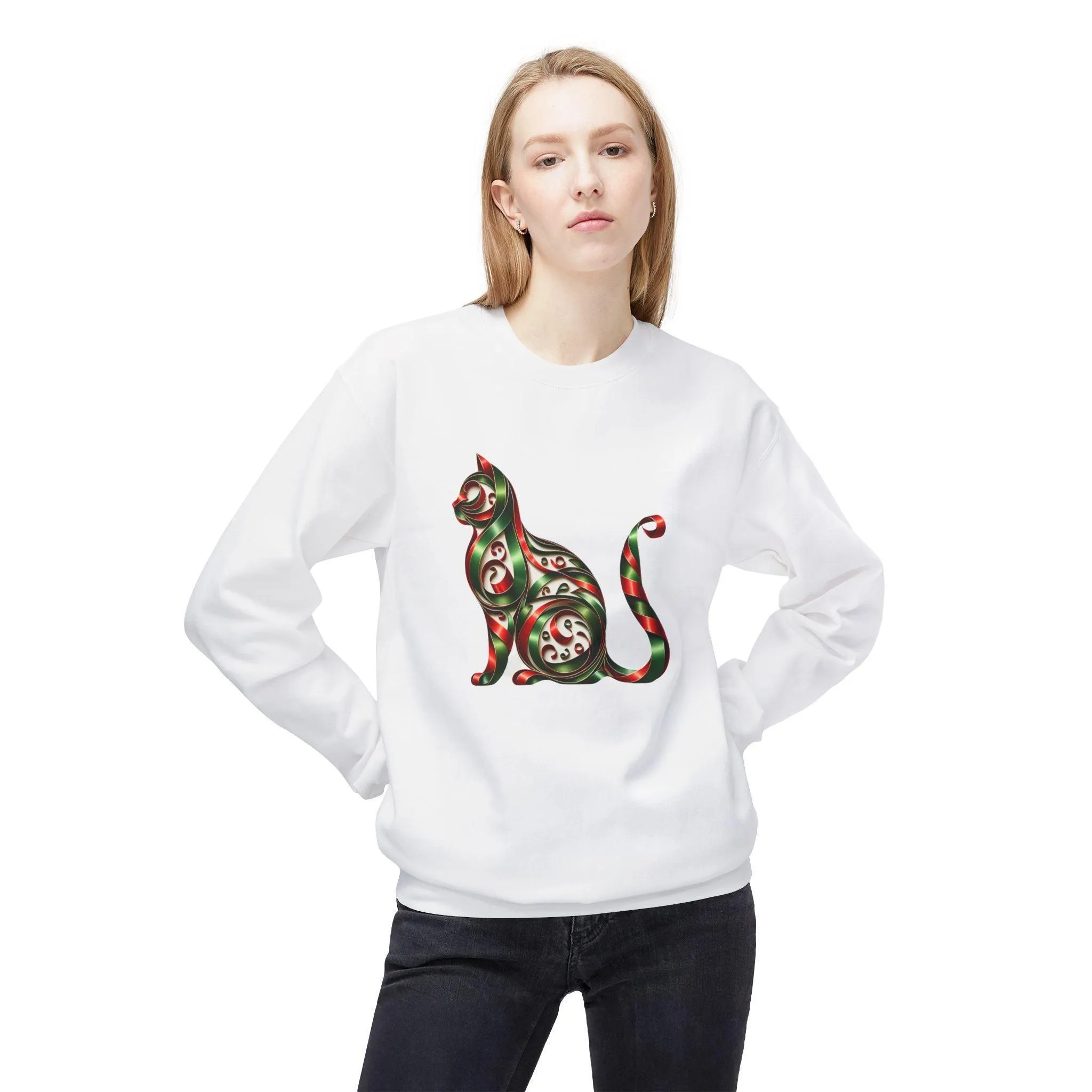🐱 Merry Meowmas! 🎄 Unisex Fleece Sweatshirt 🎁