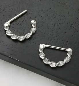 14G Helix CZ Nipple Clicker