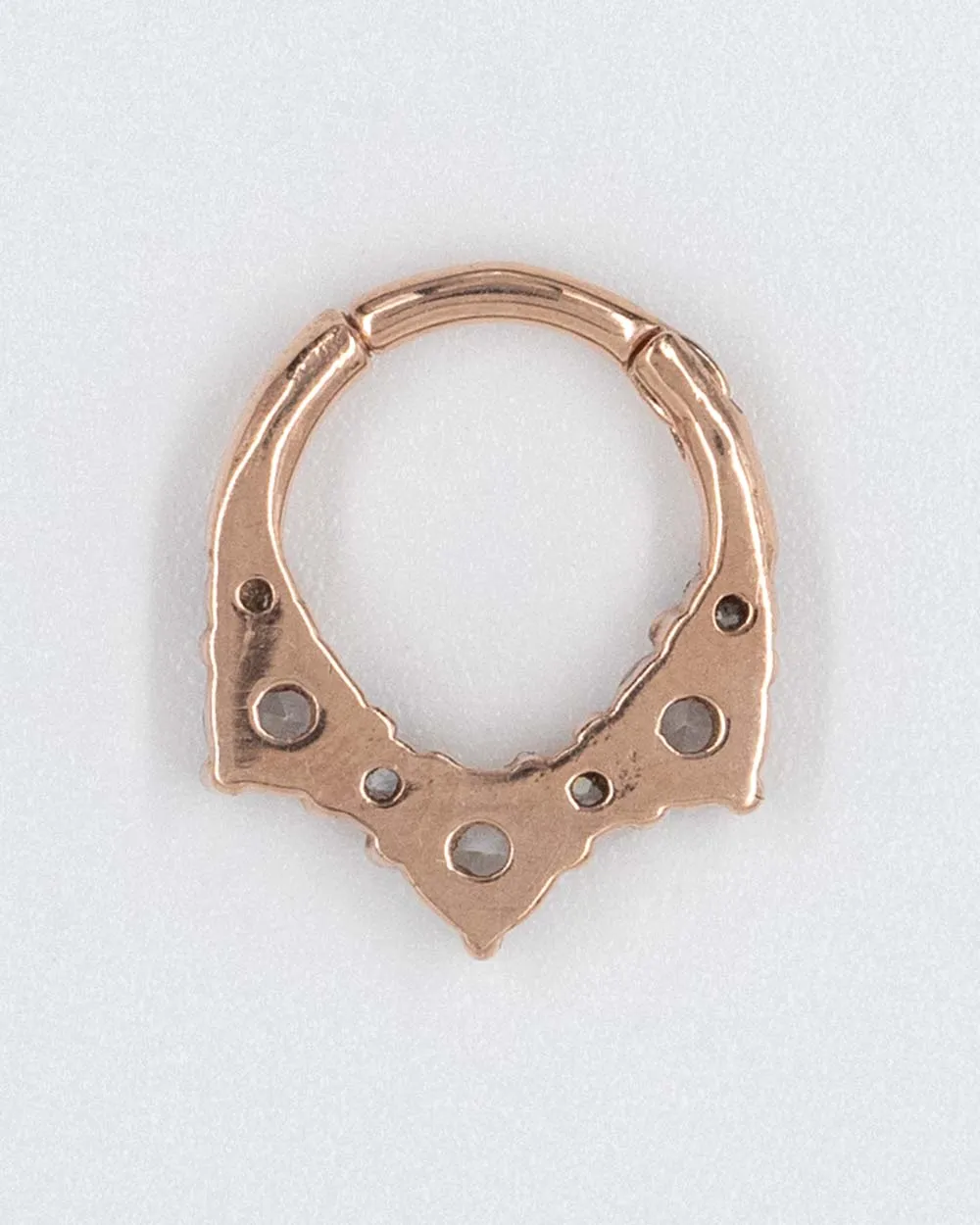 16 Gauge | 8mm Rose Gold 7 Cz Hinged Clicker