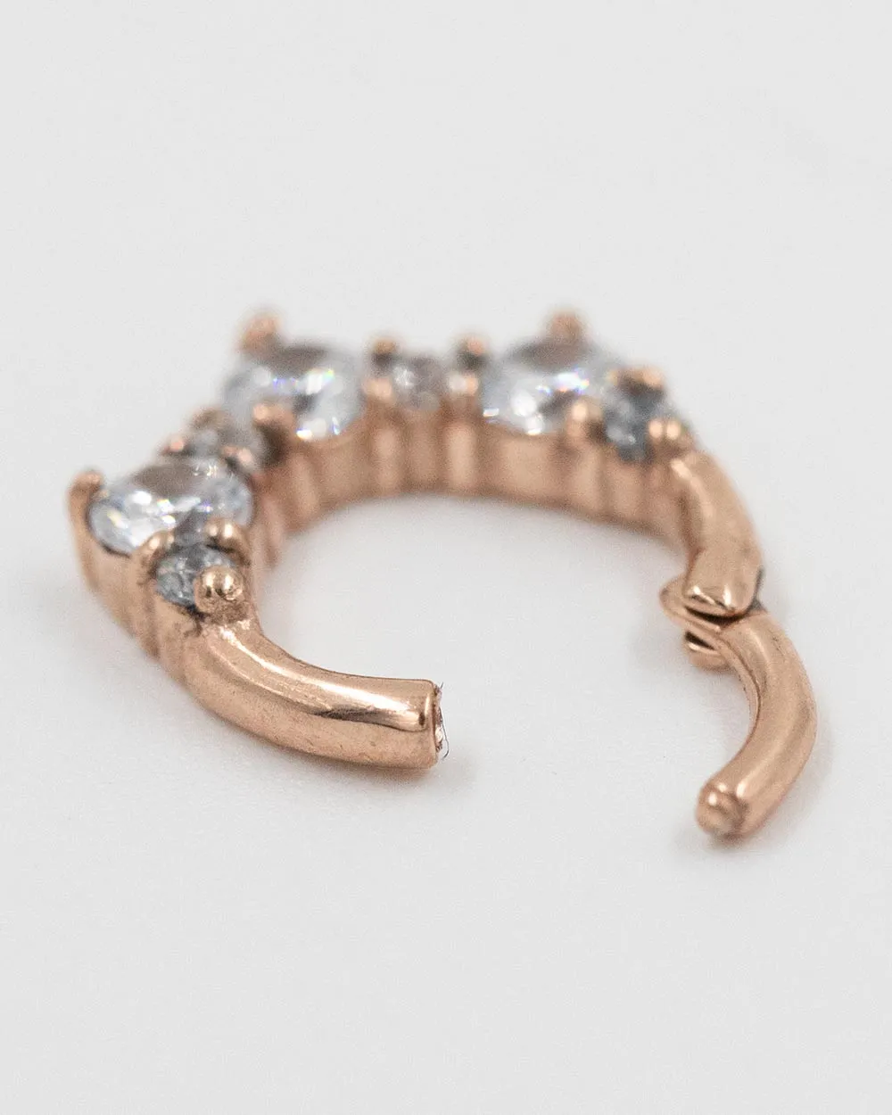 16 Gauge | 8mm Rose Gold 7 Cz Hinged Clicker