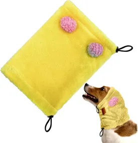 Adjustable Dog Noise Cancelling Ear Muffs Noise Protection - Ear Wraps for Dogs - Snoods Dog Headband Ear Covers for Anxiety Relief (Yellow, Large)