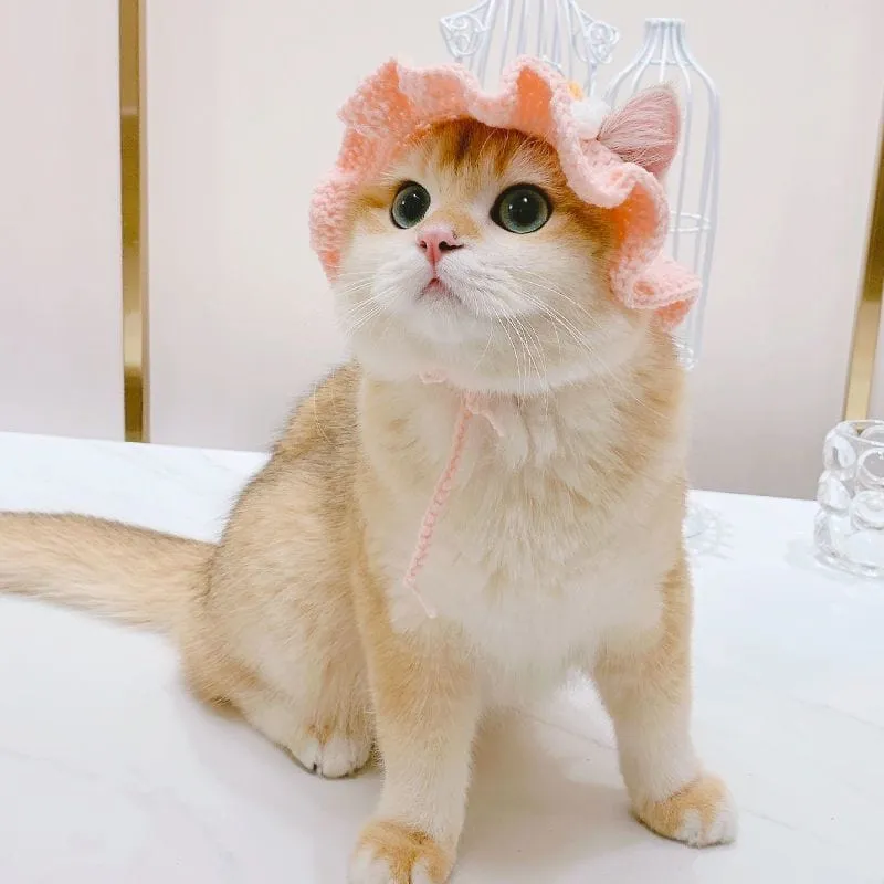 Adjustable Knitted Cute Cat Hat