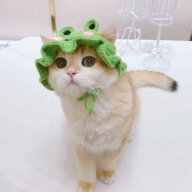Adjustable Knitted Cute Cat Hat