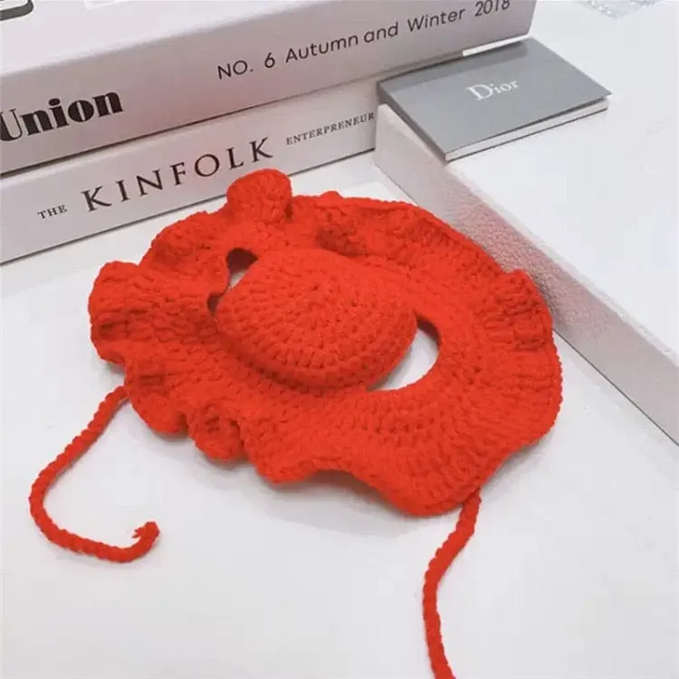 Adjustable Knitted Cute Cat Hat