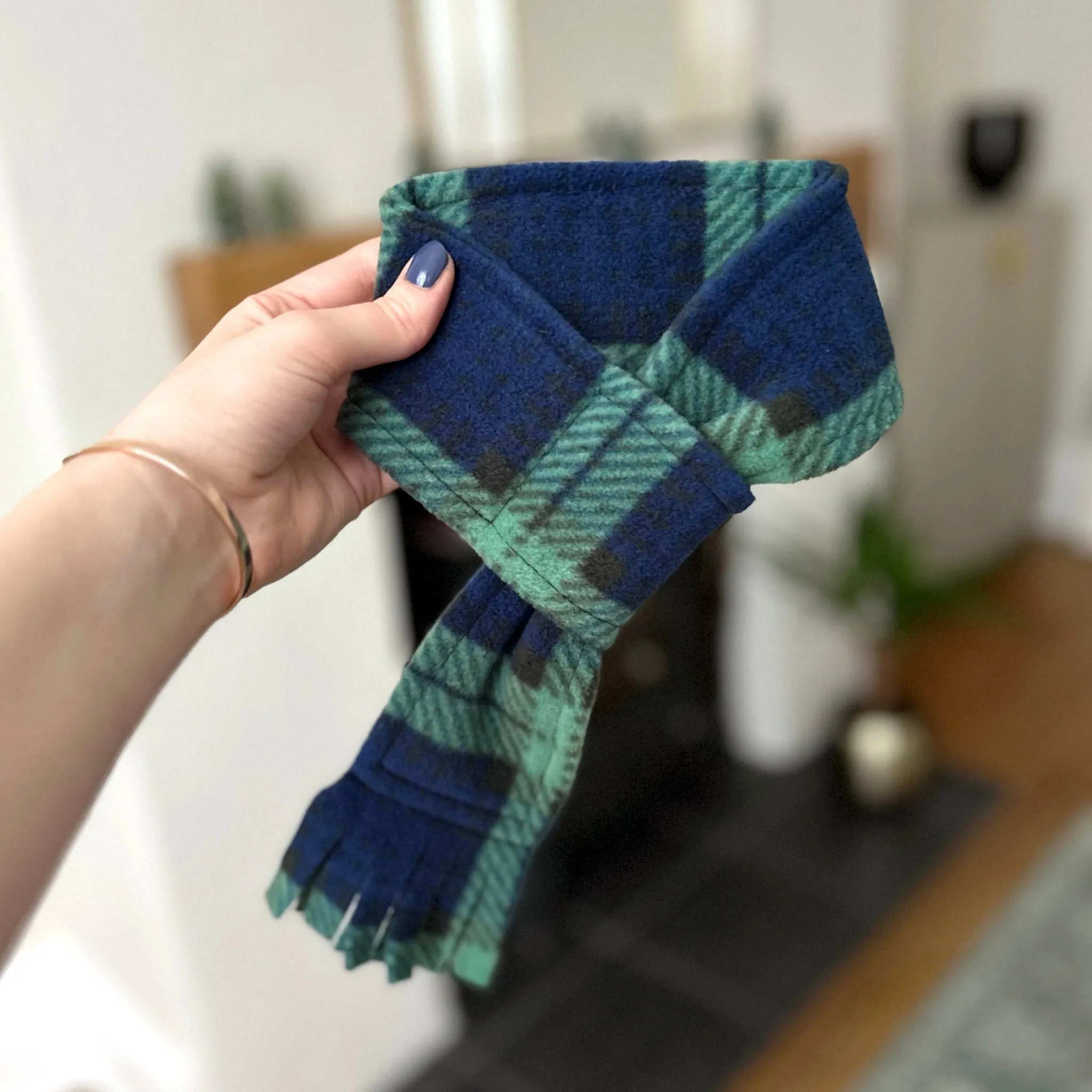 Blue & Green Clifton Highland Tartan Fleece Pet Scarf