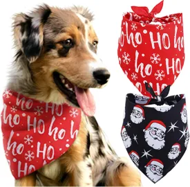 BoomBone 2 Pack Christmas Dog Bandana,Triangle Bibs Pet Scarf for Puppy Cat