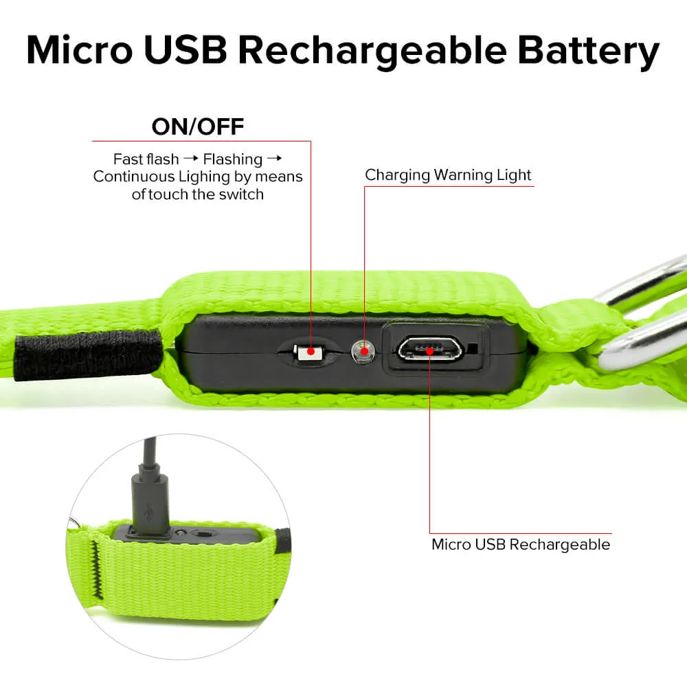 BSEEN USB Rechargeable Light Up Mesh LED Dog Collar