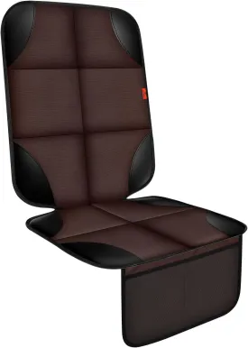 Car Seat Protector 1 Pack Car Seat Cushion Mat Thickest Padding,Waterproof 600D Fabric Car Seat Covers for Non-Slip Backing Mesh Pockets for Baby and Pet 1 Seat Protector Brown