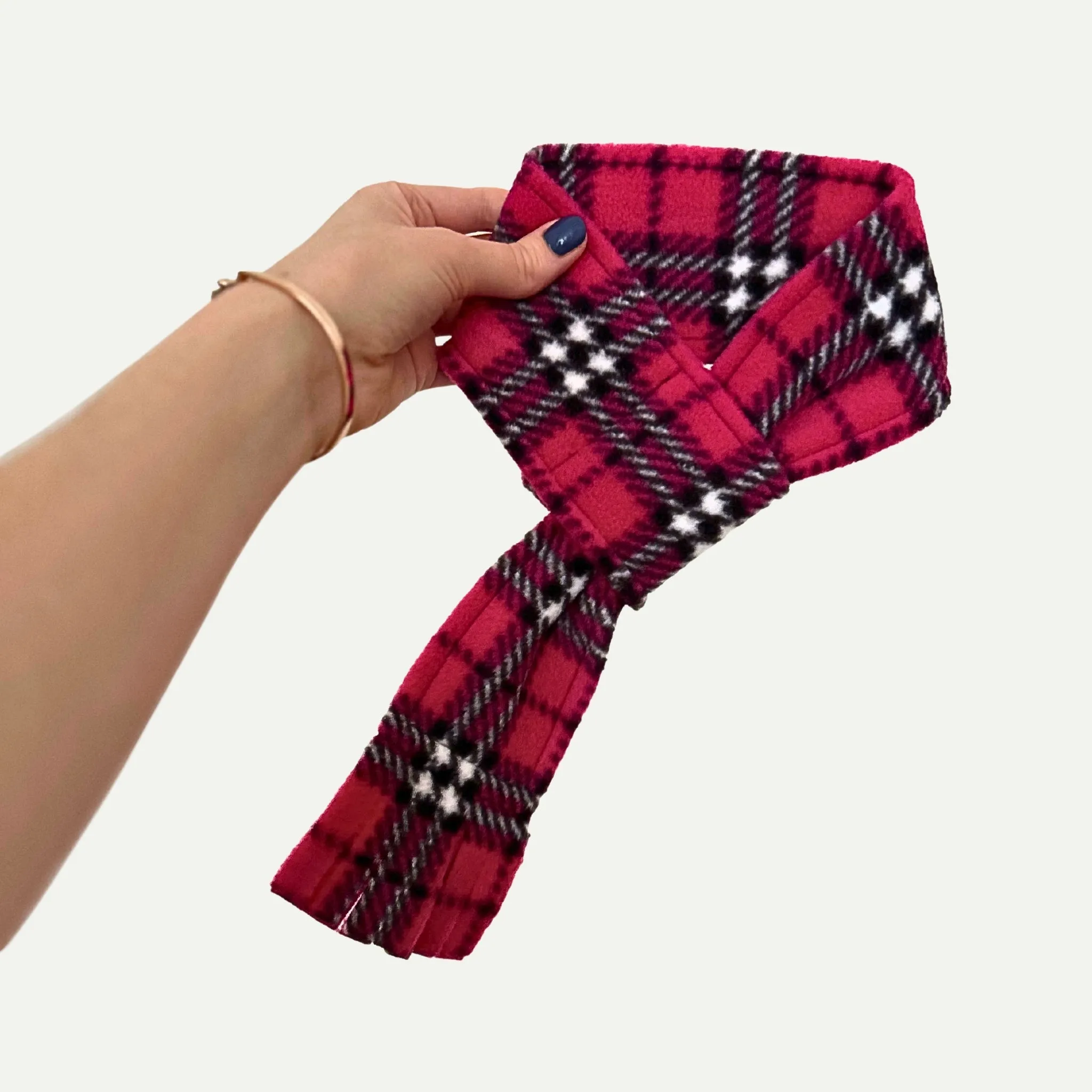 Cerise Pink Highland Tartan Fleece Pet Scarf
