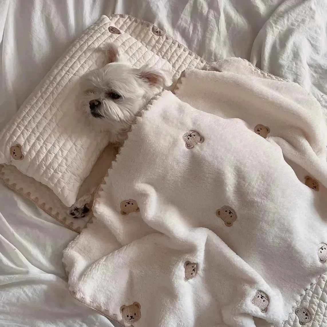 Dog Bed Set with Pillow, Mattress Comforter - Removable Washable Cat Nest, Soft Comfortable Pet Supplies, 3 Pcs Dog Accessories