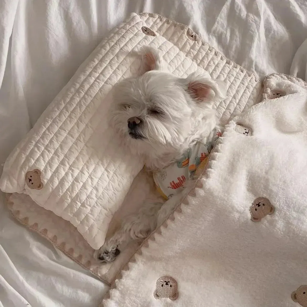Dog Bed Set with Pillow, Mattress Comforter - Removable Washable Cat Nest, Soft Comfortable Pet Supplies, 3 Pcs Dog Accessories