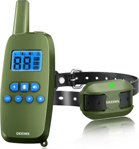 Dog Collar for Large Dogs(5-120Lbs); Shock Collar for Dogs,3200 Ft,Light/Beep/Vibration,Small Medium bark Training Tools (Army Green, 1 Collar)