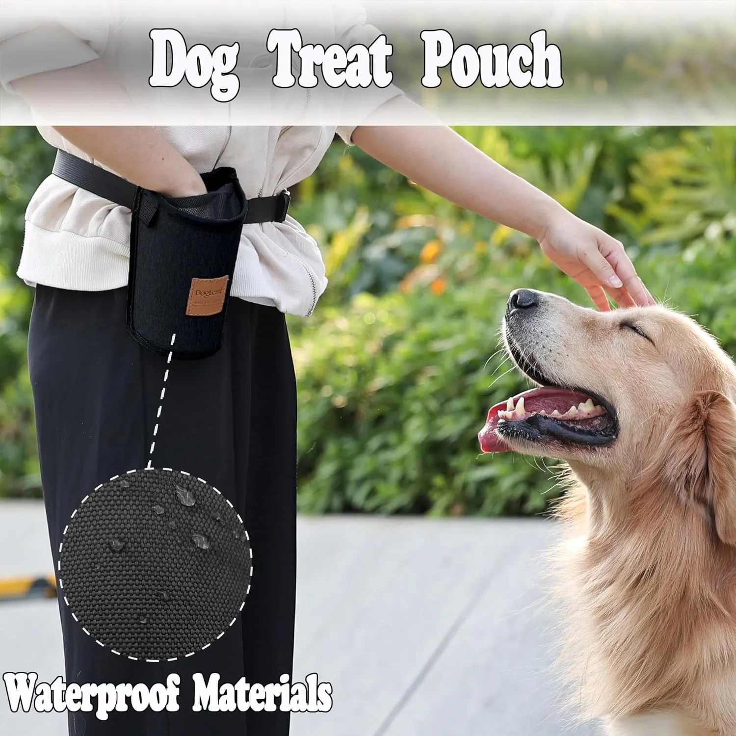 Dog Treat Training Pouch 3 Ways to Wear Elastic Leak-Proof Food Mesh Design Built-in Poop Bag Dispenser Adjustable Multifunctional Shoulder/Waist Bag for Pet Walking and TravelBlack