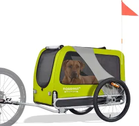 DOGGYHUT Premium XL Pet Bike Trailer for Large Dog or Multiple Small Dogs, Up to 100 lbs,Dog Bicycle Carrier,Low Center of Gravity,Easy Folding Frame Cart