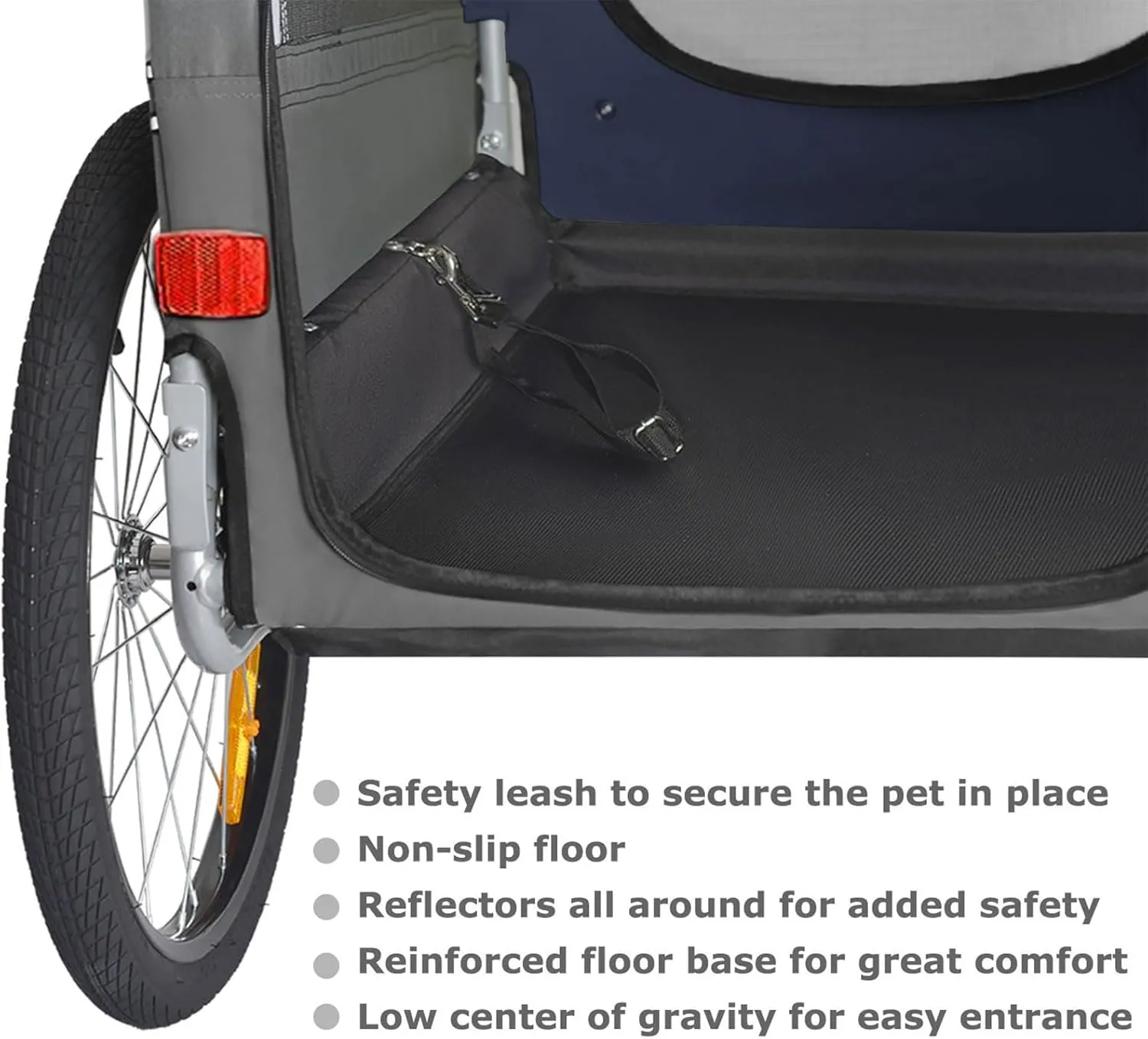 DOGGYHUT Premium XL Pet Bike Trailer for Large Dog or Multiple Small Dogs, Up to 100 lbs,Dog Bicycle Carrier,Low Center of Gravity,Easy Folding Frame Cart