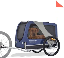 DOGGYHUT Premium XL Pet Bike Trailer for Large Dog or Multiple Small Dogs, Up to 100 lbs,Dog Bicycle Carrier,Low Center of Gravity,Easy Folding Frame Cart