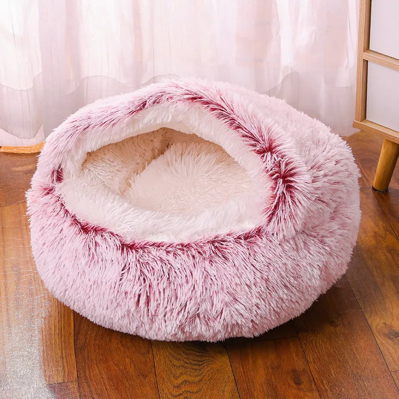 Enclosed Design –Winter Pet Bed with Cover, Warm, Cozy, and Semi For Your Furry Friend