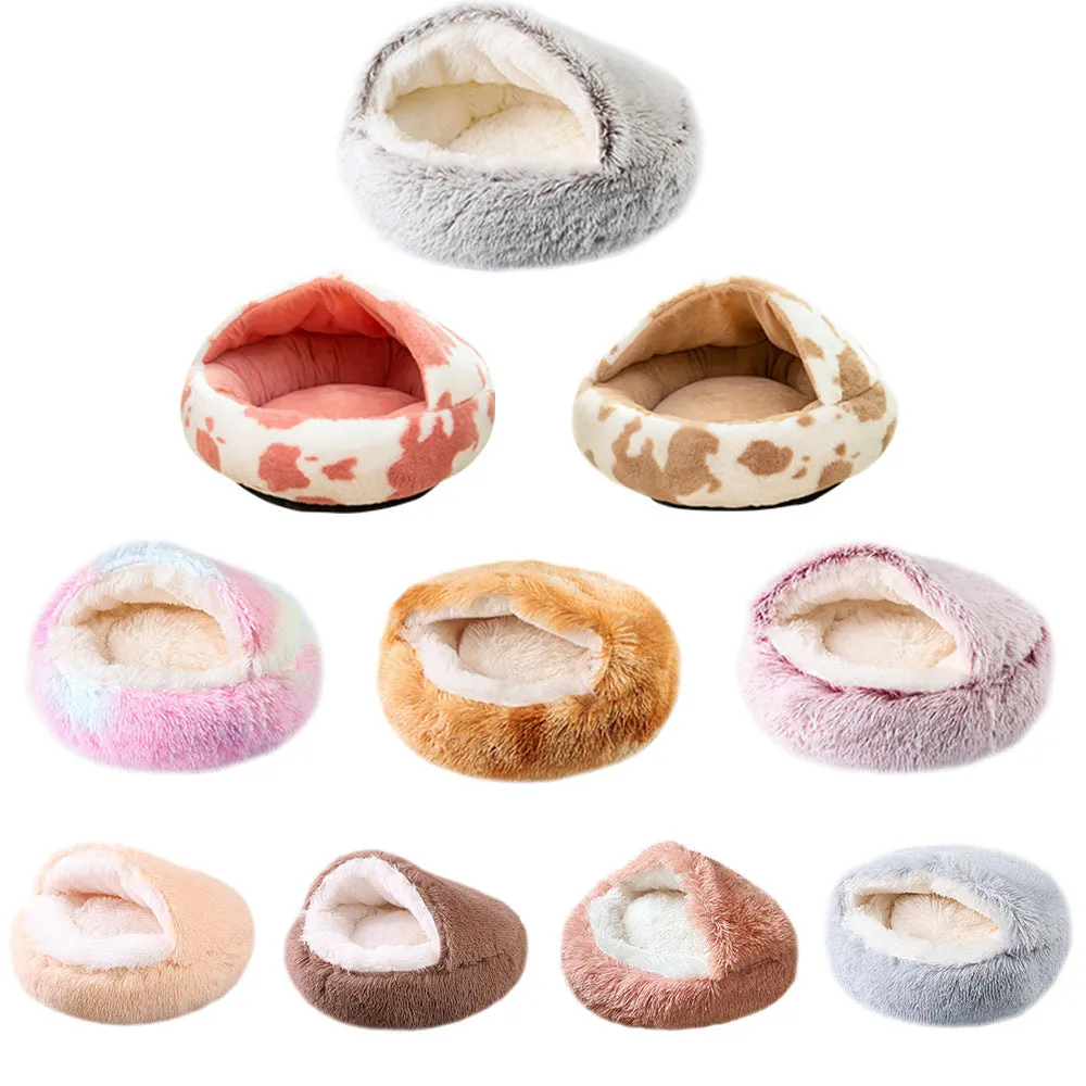 Enclosed Design –Winter Pet Bed with Cover, Warm, Cozy, and Semi For Your Furry Friend