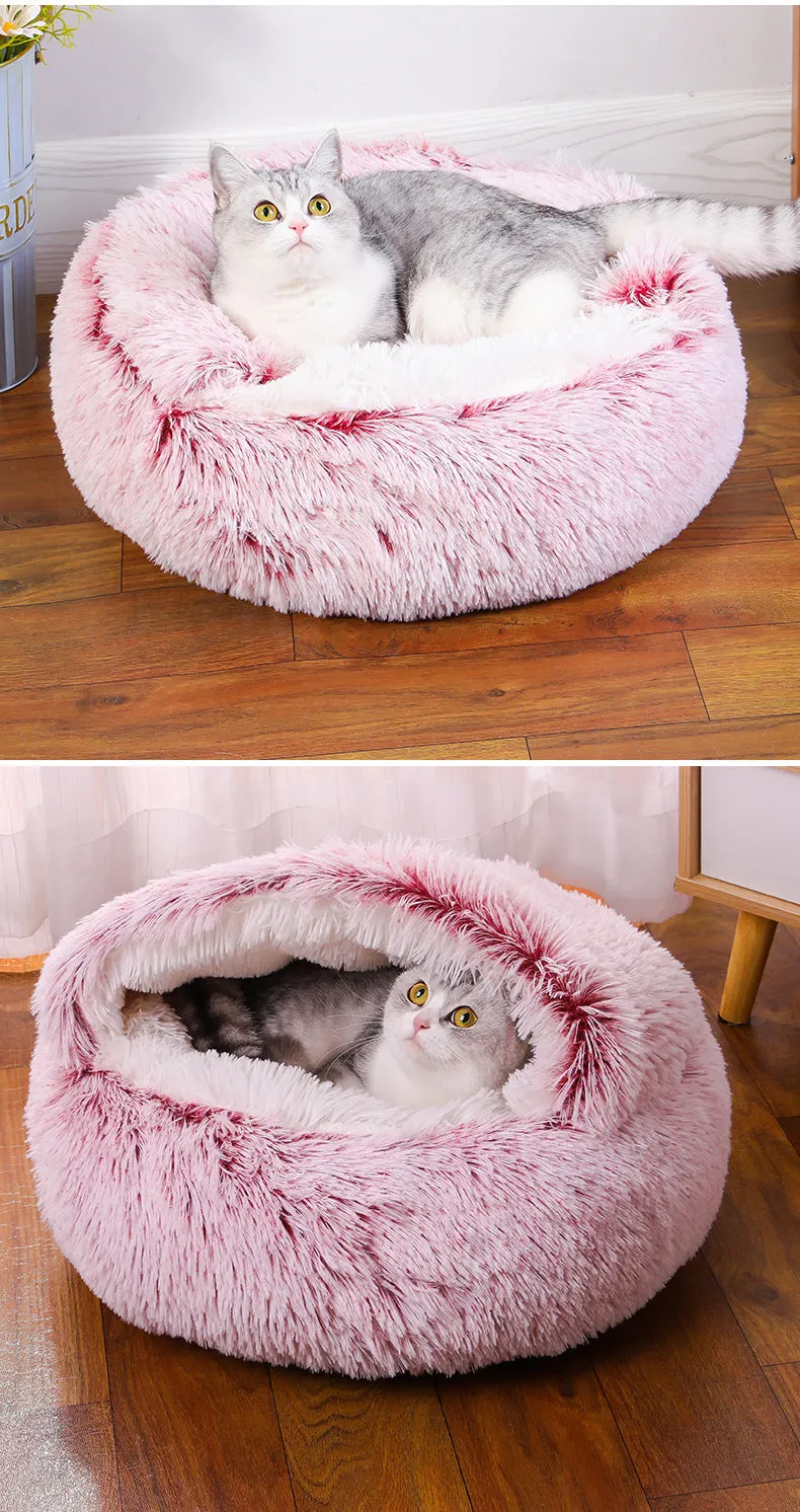 Enclosed Design –Winter Pet Bed with Cover, Warm, Cozy, and Semi For Your Furry Friend