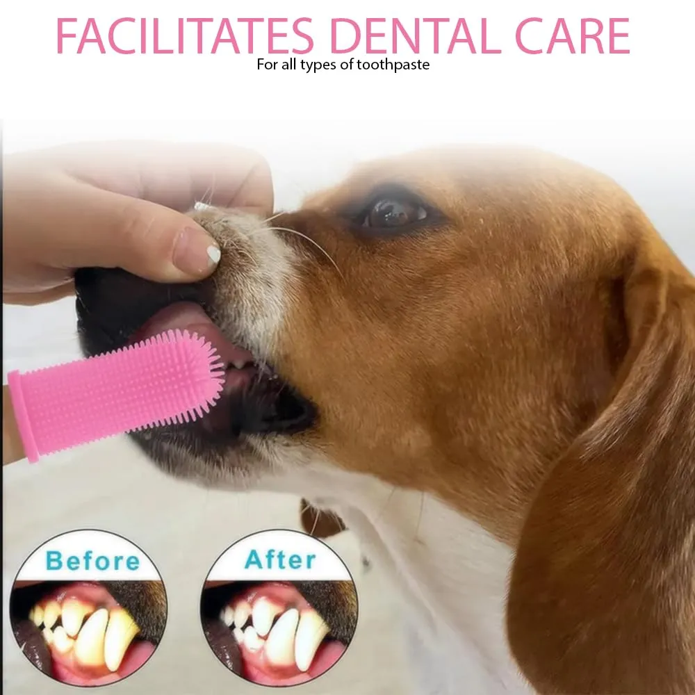Finger DogToothbrush for Dogs Oral Hygiene, Effective and Gentle Cleaning, Ideal for Dogs and Pets Whit of The Dog Tooth Brushing Kit