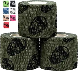 Gymreapers Hook Grip Weightlifting Tape (3 Pack) Premium Adhesive Thumb Skull Tape for Finger Protection, Powerlifting, Exercise & Cross Training - Athletic Sweat Proof Tape