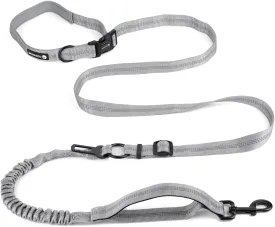 Heavy Duty Multifunctional Hands Free Dog Leash - Adjustable, Reflective Stitches, Car Safety Buckle, Waist Leash for Dog Walking, Running, Hiking - 5-7FT