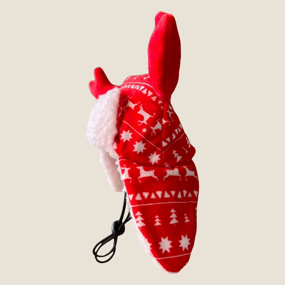 Huxley & Kent - Red Fairisle Antler Hat