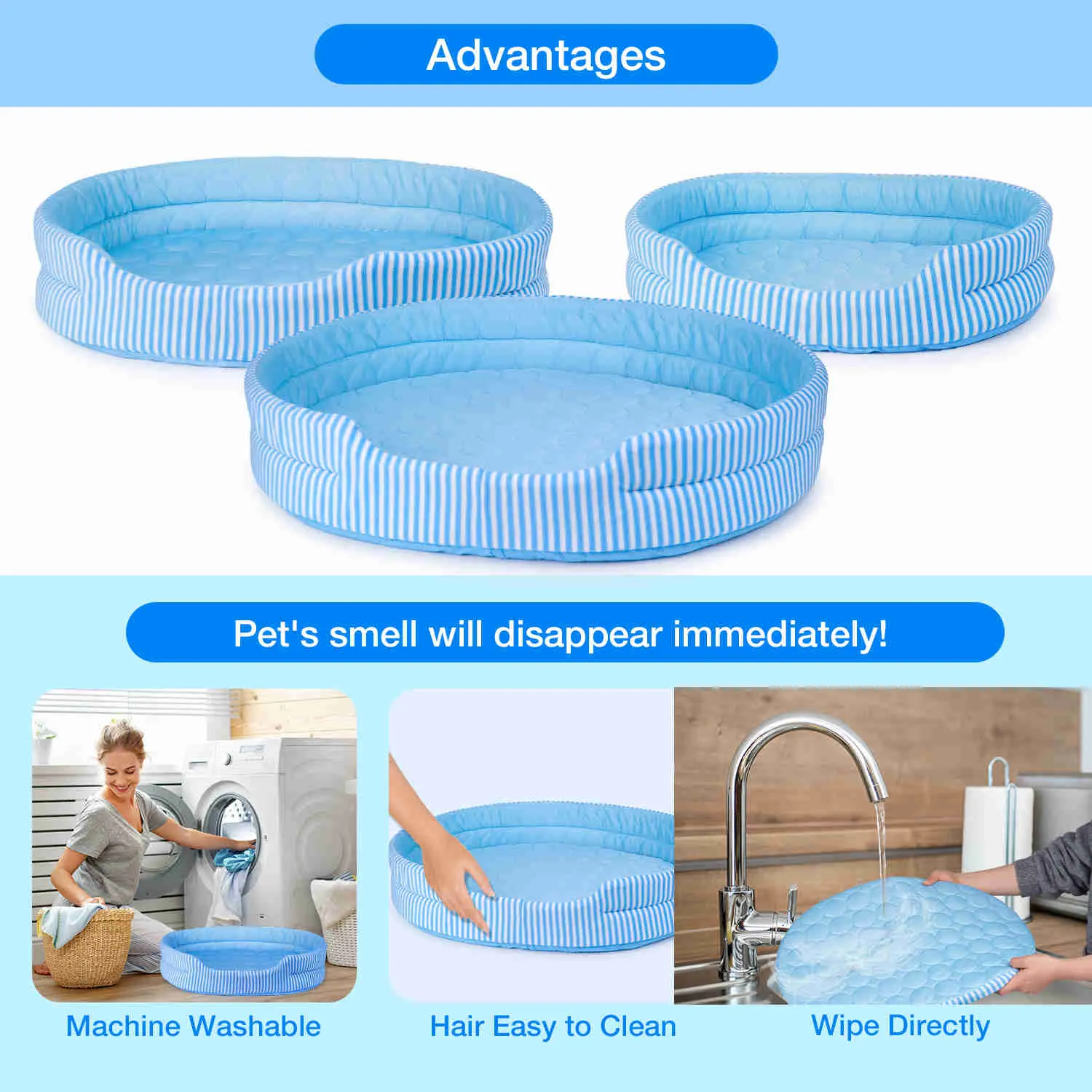 Ice Silk Pet Bed, S size, 1 Pack