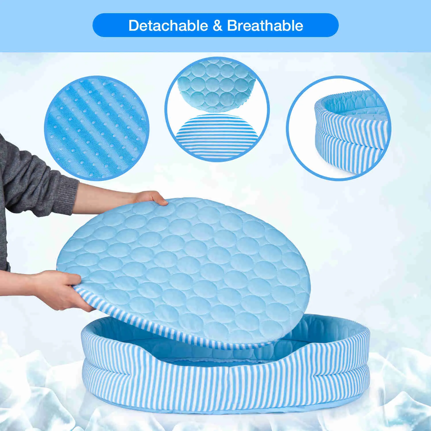 Ice Silk Pet Bed, S size, 1 Pack