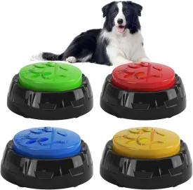 Interactive Dog Training Button Set, 4 Colors, Pet Learning Communication Toys