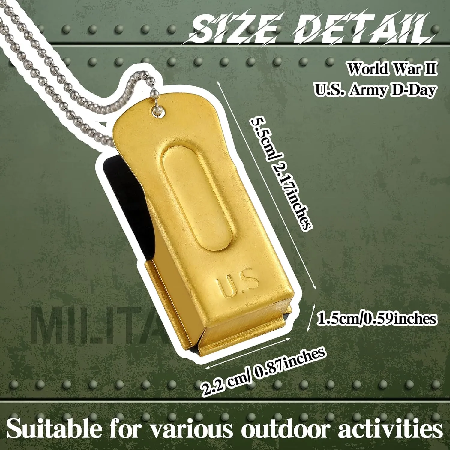 Jenaai 3 Pieces Brass Dog Training Clicker Necklace Signaling Cricket Clicker Pet Training for Puppy Dogs Cat(Gold)