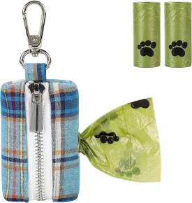 Lionet Paws Cute Dog Poop Bag Holder with Dog Poop Bag for Leash, Cotton Dog Bag Dispenser, Matching Dog Collar