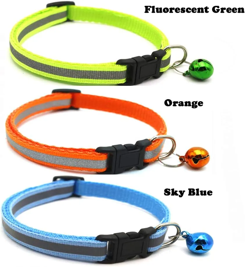 Love Dream Puppy ID Collars - 12pcs Soft Nylon Reflective Adjustable Puppy Whelping Collars with Bell for Litter Identification, Easy to Identify, Suitable for Newborn Puppies & Kittens