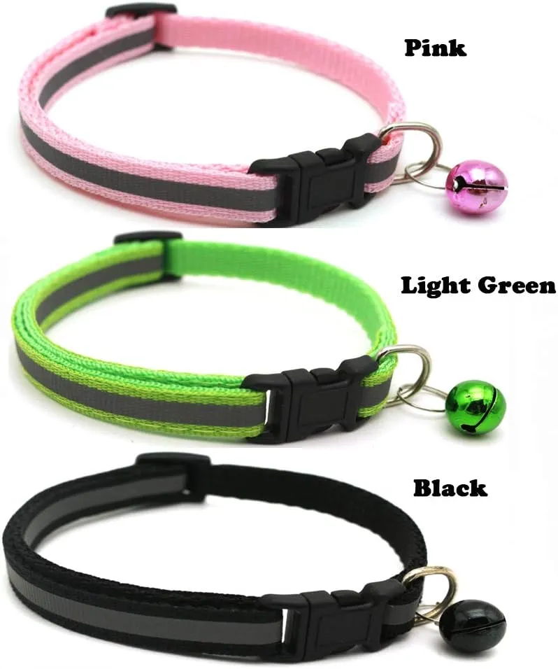 Love Dream Puppy ID Collars - 12pcs Soft Nylon Reflective Adjustable Puppy Whelping Collars with Bell for Litter Identification, Easy to Identify, Suitable for Newborn Puppies & Kittens