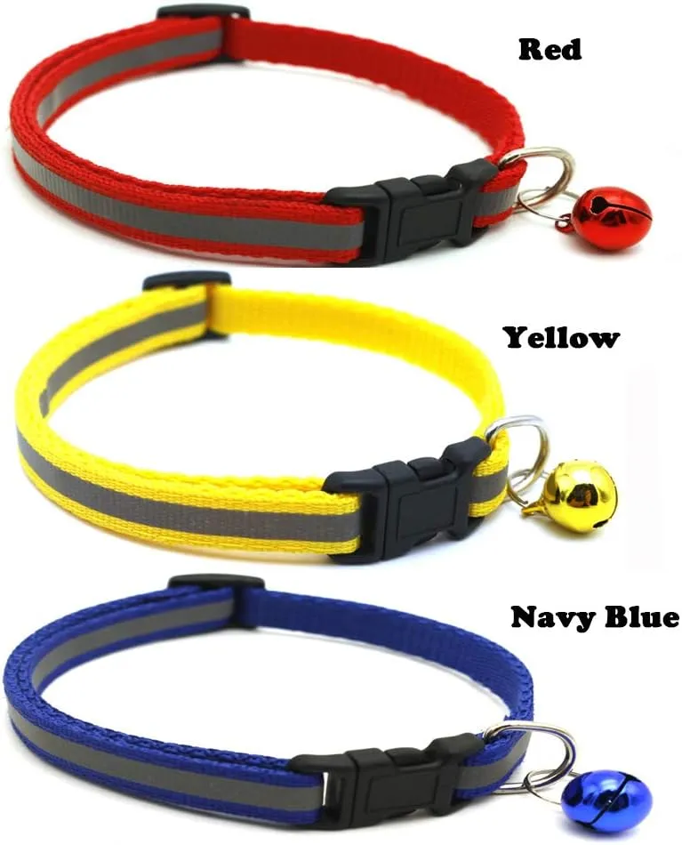 Love Dream Puppy ID Collars - 12pcs Soft Nylon Reflective Adjustable Puppy Whelping Collars with Bell for Litter Identification, Easy to Identify, Suitable for Newborn Puppies & Kittens