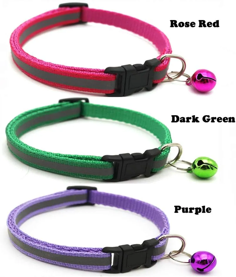 Love Dream Puppy ID Collars - 12pcs Soft Nylon Reflective Adjustable Puppy Whelping Collars with Bell for Litter Identification, Easy to Identify, Suitable for Newborn Puppies & Kittens