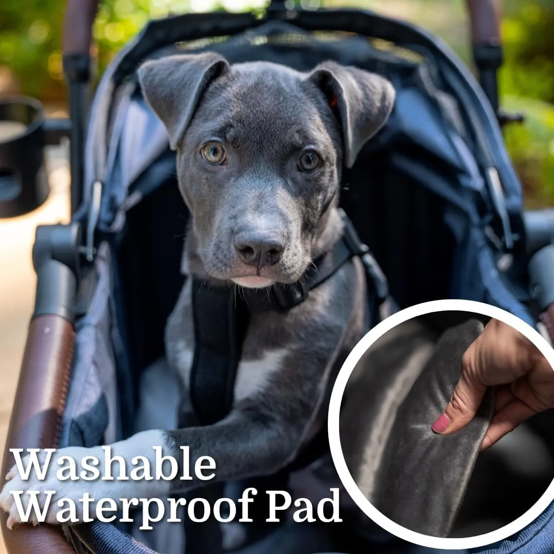 Luxury Pet Stroller & Personal Folding Shopping Cart on Premium Wheels  Lightweight Aluminum Frame  Removable Bassinet, Shopping Bag- Small to Medium Dogs & Cats (Shadow v3 Pet Bassinet)