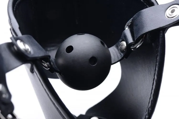 Master Series Puppy Play Hood   Breathable Ball Gag