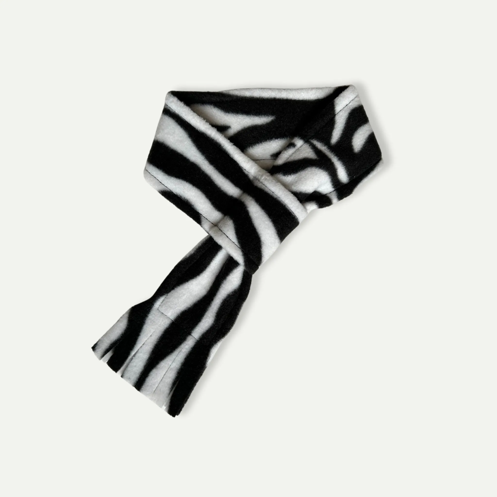 Monochrome Zebra Stripe Fleece Pet Scarf