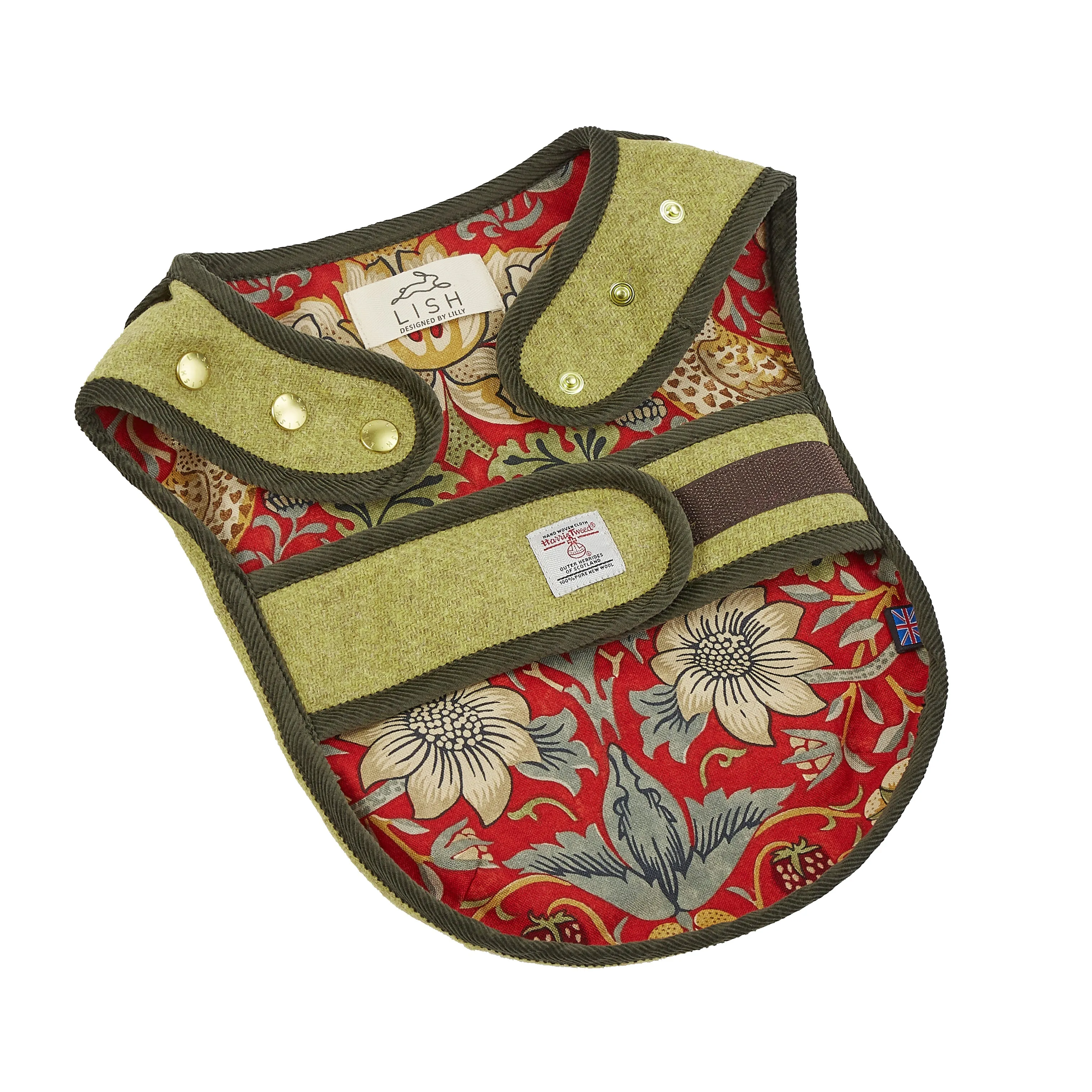 Morris Fern Green Harris Tweed Dog Coat