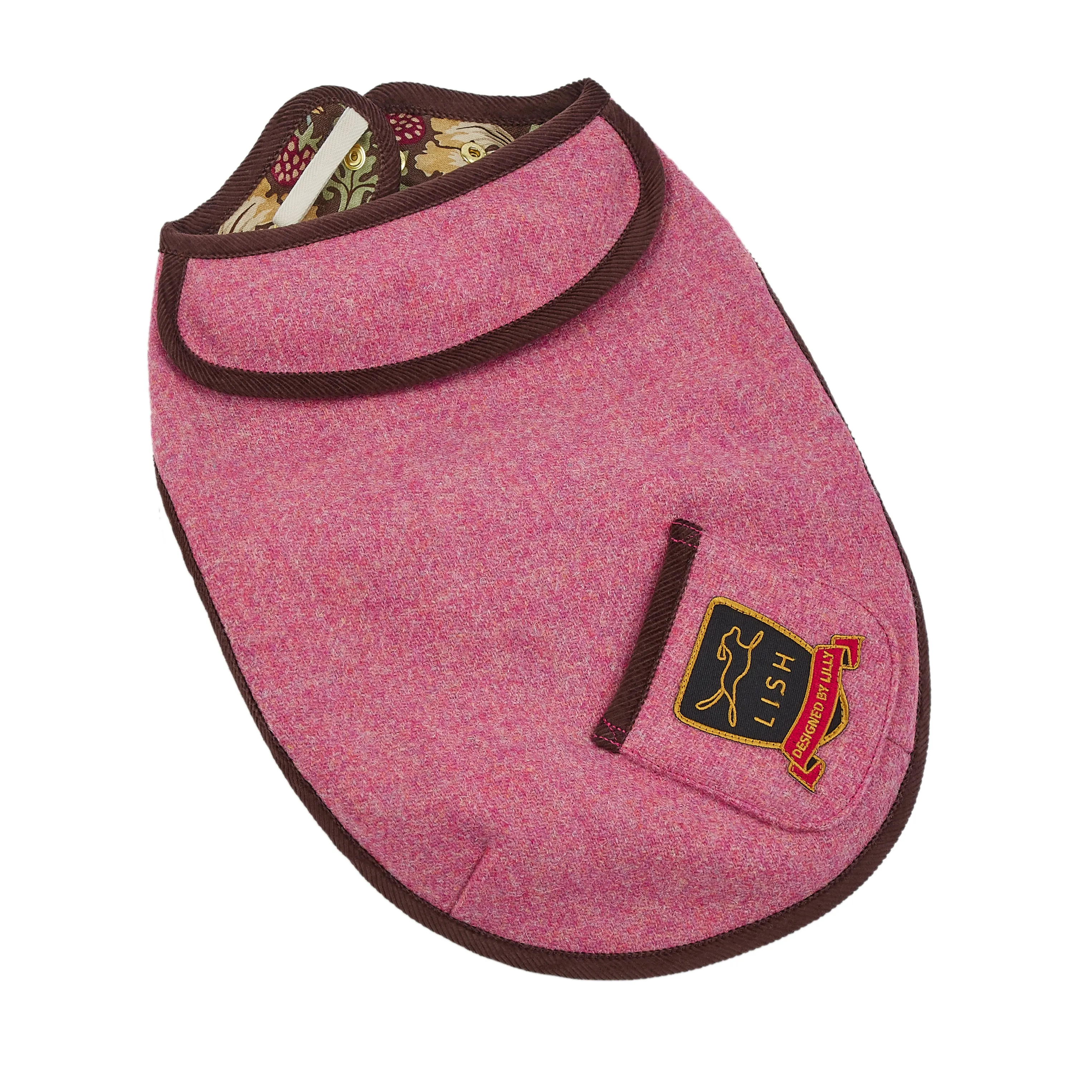 Morris Rose Pink Harris Tweed Dog Coat
