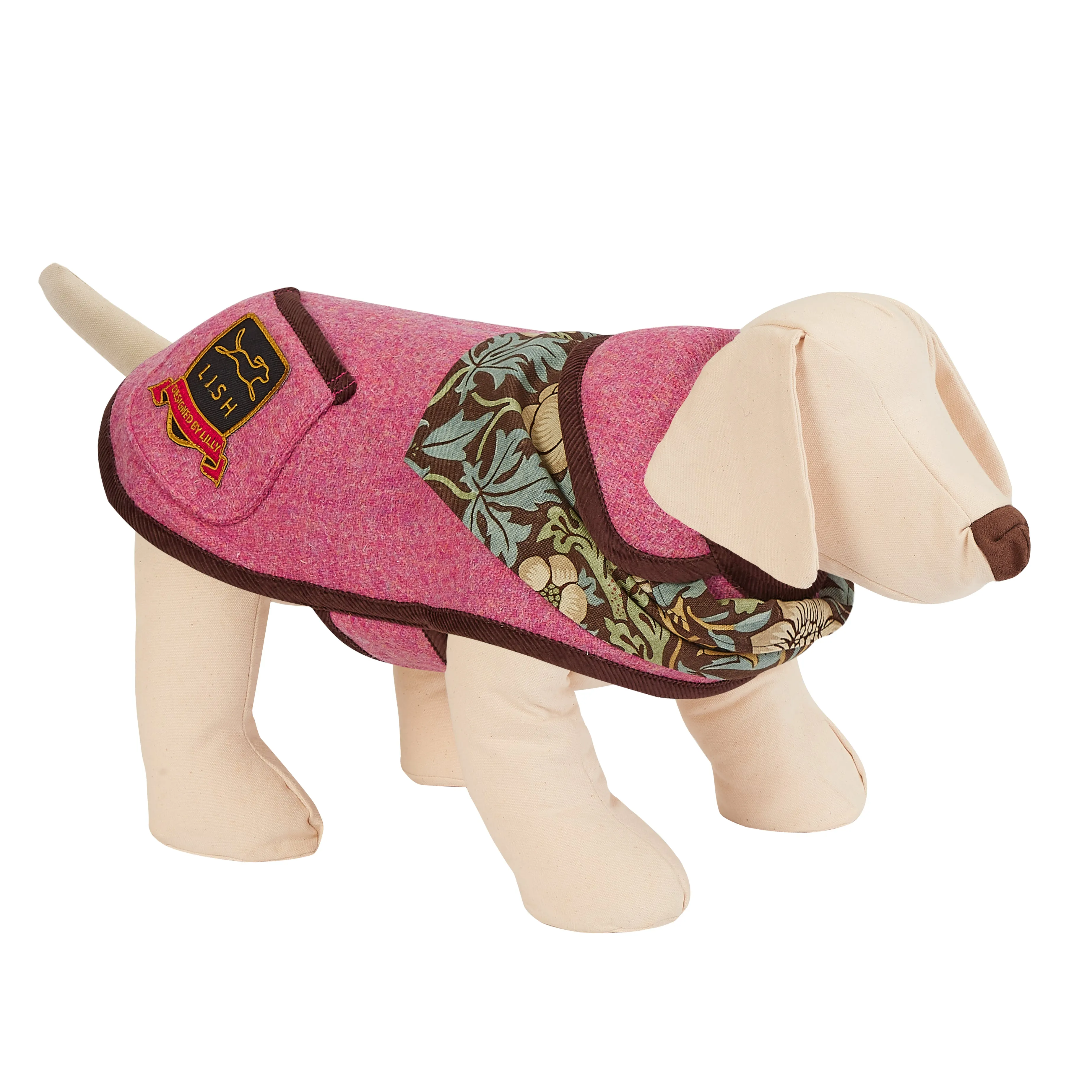 Morris Rose Pink Harris Tweed Dog Coat