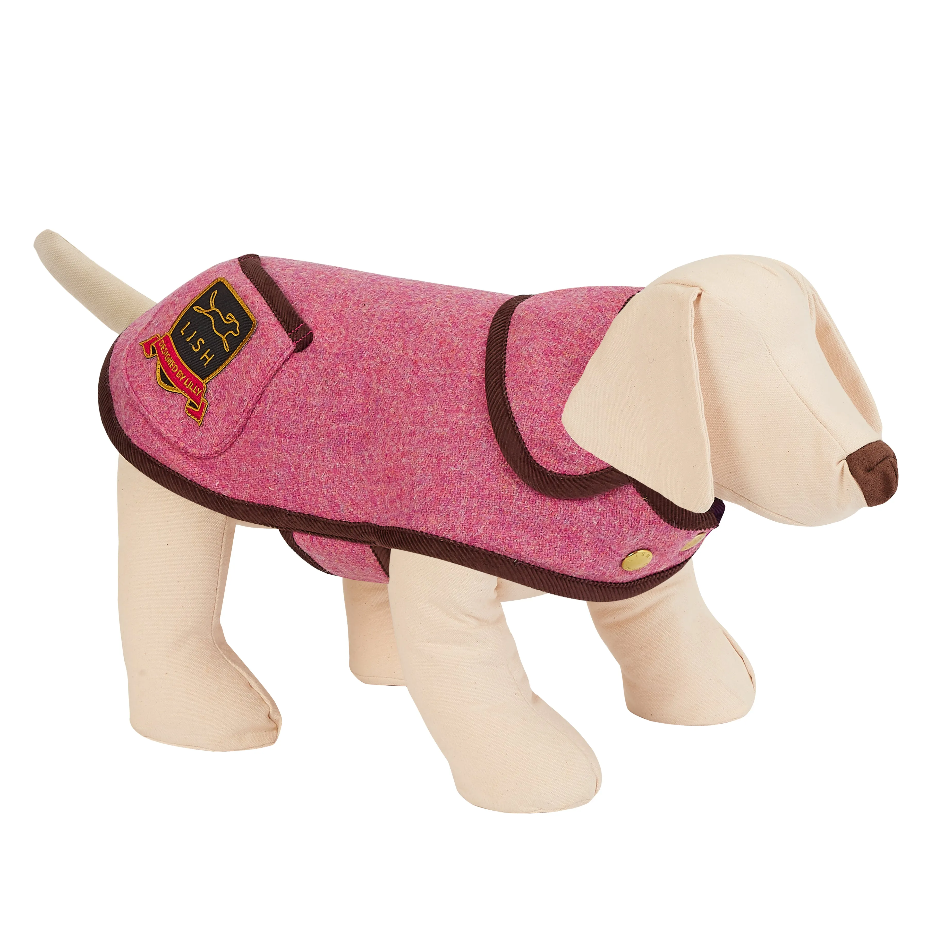 Morris Rose Pink Harris Tweed Dog Coat