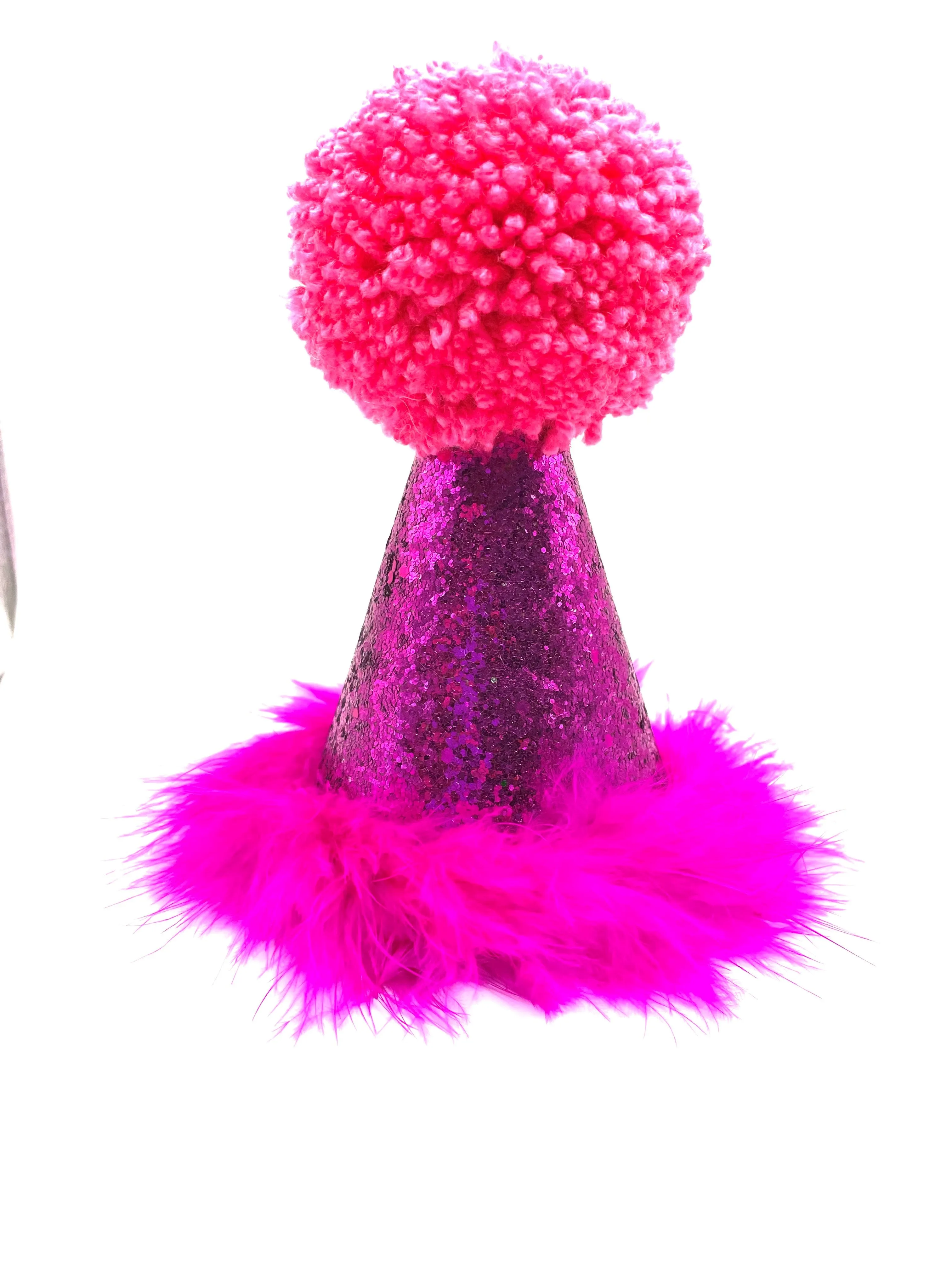 Mother Fucking Birthday hat and Badge Bow® Fluffy Set - Pink