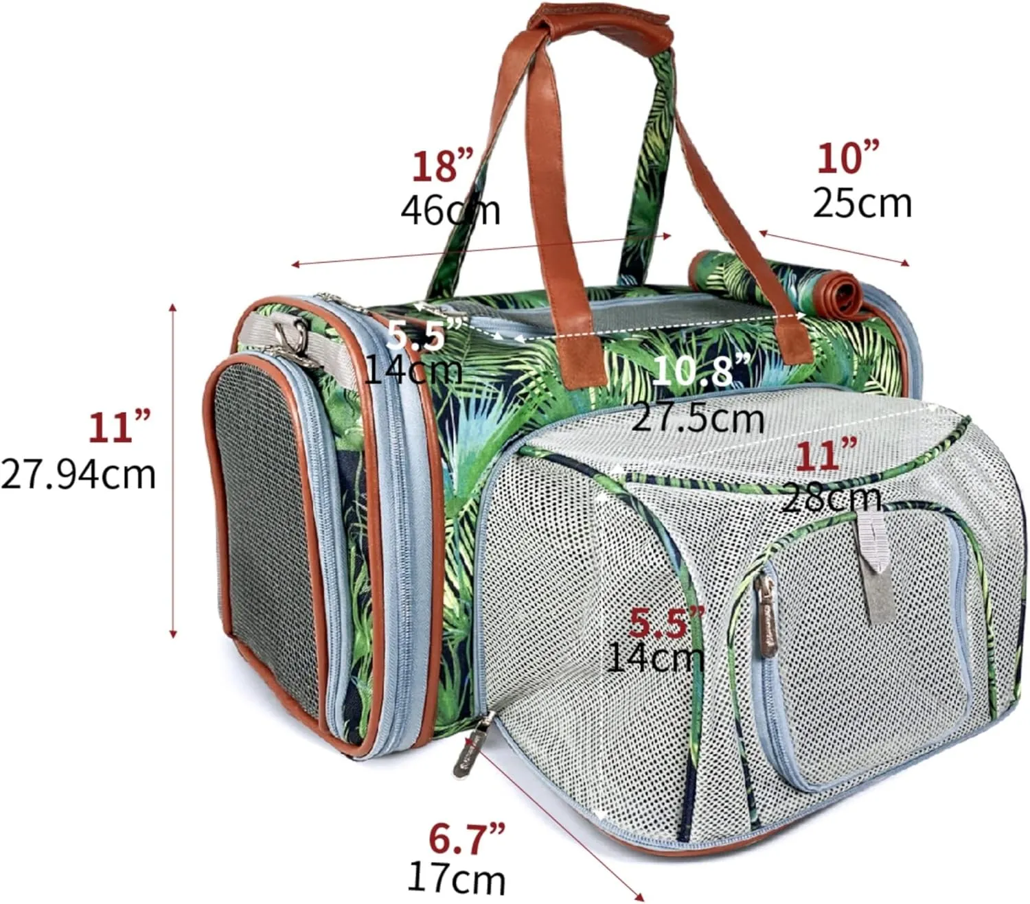 Mr. Peanut's Gold Series Standard Size Expandable Pet Carrier (Tropical)