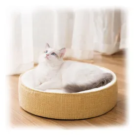 PAWS ASIA Factory Soft Chunky Cute Furcozy Round Memory Foam Cat Bed Mat