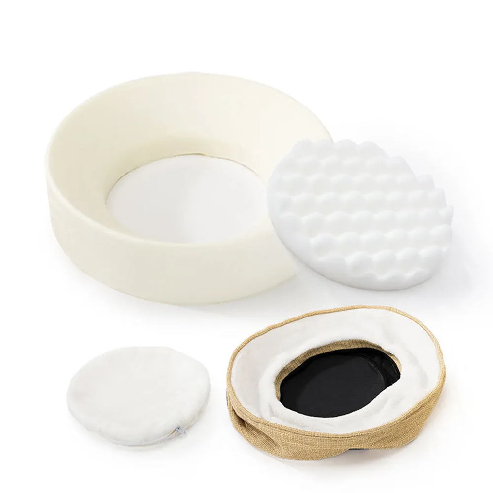 PAWS ASIA Factory Soft Chunky Cute Furcozy Round Memory Foam Cat Bed Mat