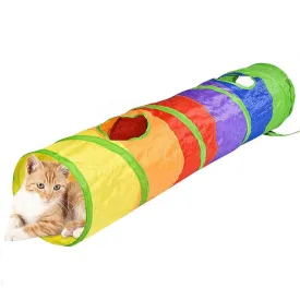 PAWS ASIA Manufacturers Wholesale Summer Indoor Foldable Durable Colorful Motion Cat Toys With Tunnel Roller Long