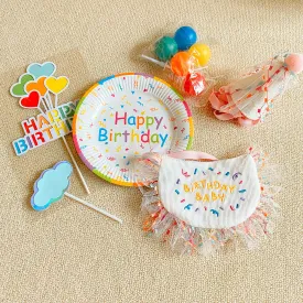 Pet Birthday Decoration Set - Party Hat & Bib for Dogs & Cats